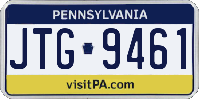 PA license plate JTG9461