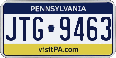 PA license plate JTG9463