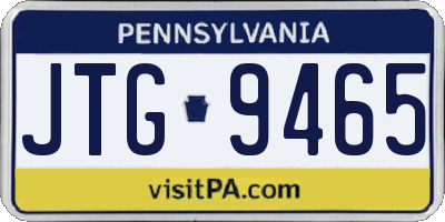 PA license plate JTG9465
