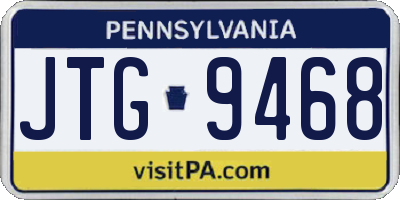 PA license plate JTG9468