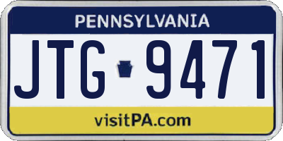 PA license plate JTG9471