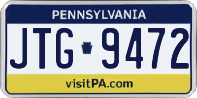 PA license plate JTG9472