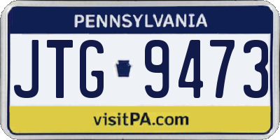 PA license plate JTG9473