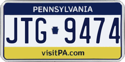 PA license plate JTG9474