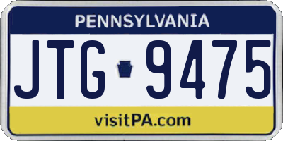 PA license plate JTG9475