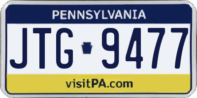 PA license plate JTG9477