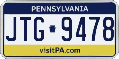 PA license plate JTG9478