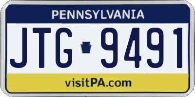 PA license plate JTG9491