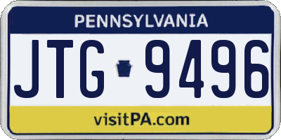 PA license plate JTG9496