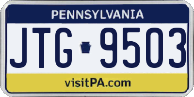 PA license plate JTG9503