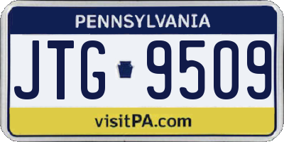 PA license plate JTG9509