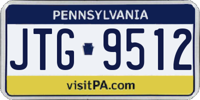 PA license plate JTG9512
