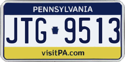 PA license plate JTG9513