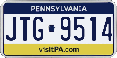 PA license plate JTG9514