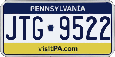 PA license plate JTG9522