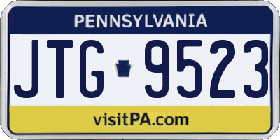 PA license plate JTG9523