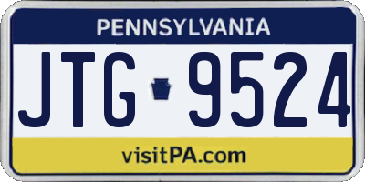 PA license plate JTG9524