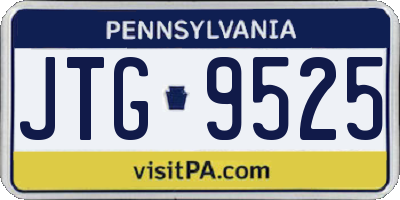 PA license plate JTG9525