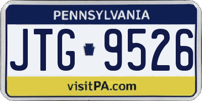 PA license plate JTG9526