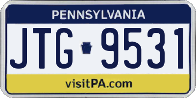 PA license plate JTG9531