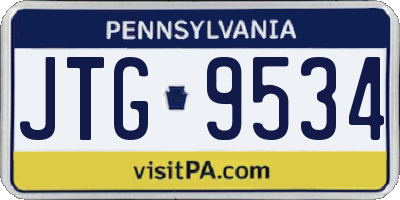 PA license plate JTG9534