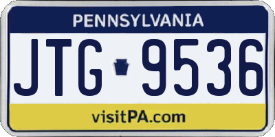 PA license plate JTG9536