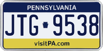 PA license plate JTG9538
