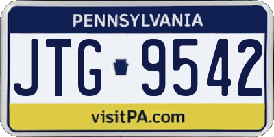 PA license plate JTG9542
