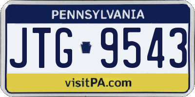 PA license plate JTG9543