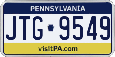 PA license plate JTG9549