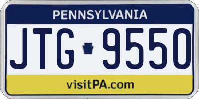 PA license plate JTG9550