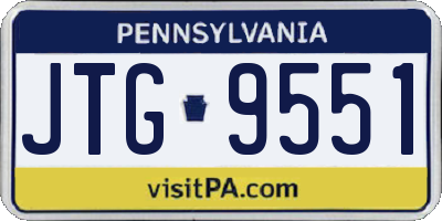 PA license plate JTG9551