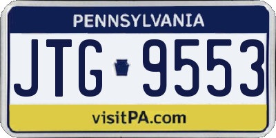 PA license plate JTG9553