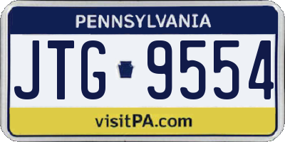 PA license plate JTG9554
