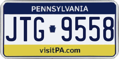 PA license plate JTG9558