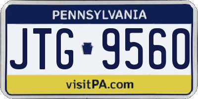 PA license plate JTG9560