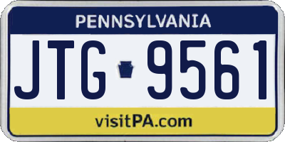 PA license plate JTG9561