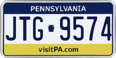 PA license plate JTG9574