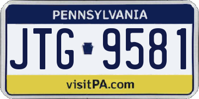 PA license plate JTG9581