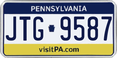 PA license plate JTG9587