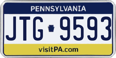 PA license plate JTG9593