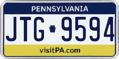PA license plate JTG9594