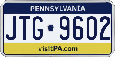 PA license plate JTG9602