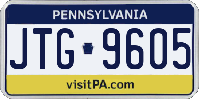 PA license plate JTG9605