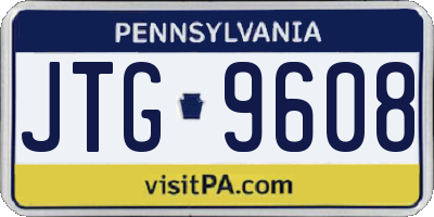 PA license plate JTG9608