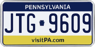 PA license plate JTG9609