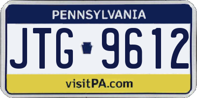 PA license plate JTG9612