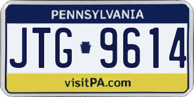 PA license plate JTG9614
