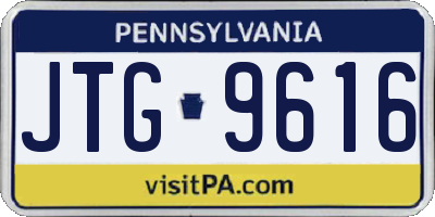 PA license plate JTG9616
