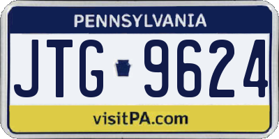 PA license plate JTG9624